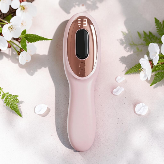 Mole Luxe pembe renkli, titreşimli ve yağ dağıtıcı özellikli elektrikli saç derisi masaj tarağı